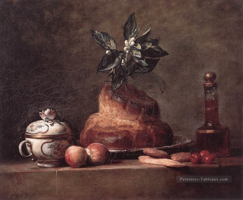 La BriocheCake Nature morte Jean Baptiste Simeon Chardin Peintures à l'huile